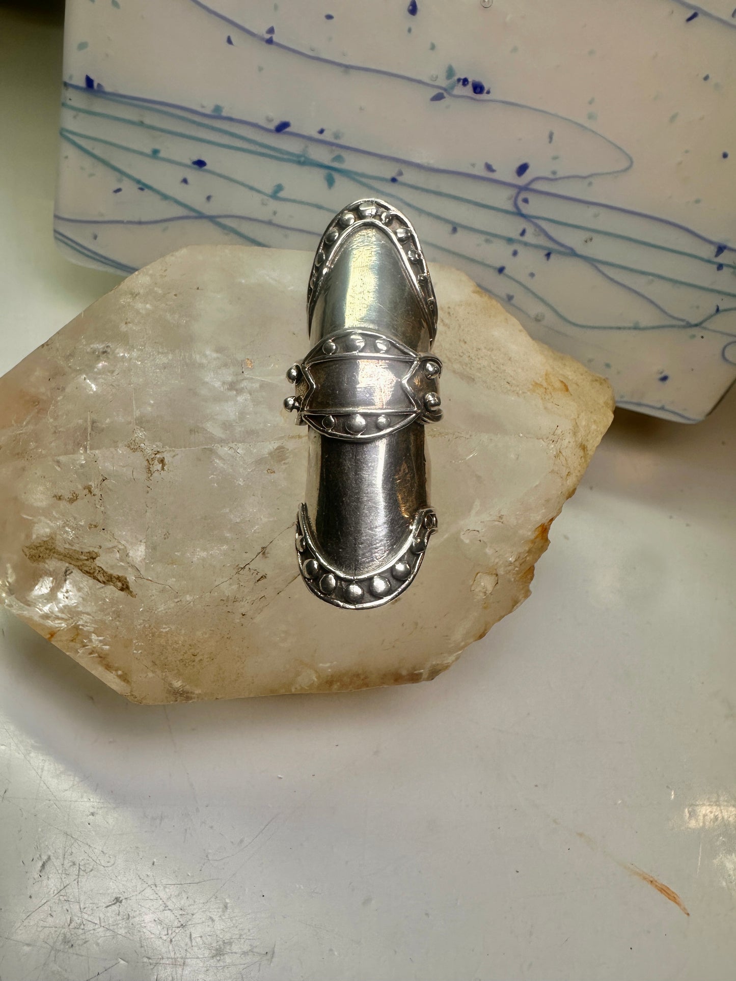 Armor ring size 8 to size 7 full finger movable Renaissance Festivals sterling silver women men