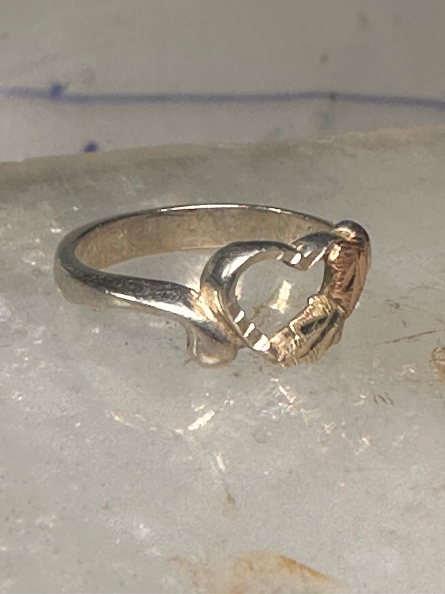 Black Hills Gold ring Heart band Love Valentine sterling silver women girls pinky