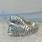 Cat ring with crystal rainbow ball band size 5 sterling silver women girls