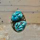 Carved Frog ring Navajo turquoise size 10.50 coin silver women men