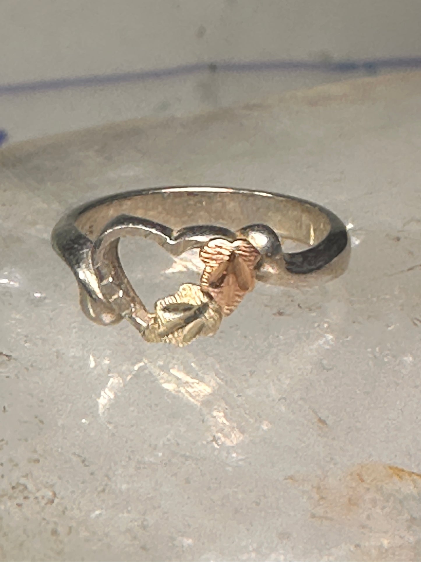 Black Hills Gold ring Heart band Love Valentine sterling silver women girls pinky