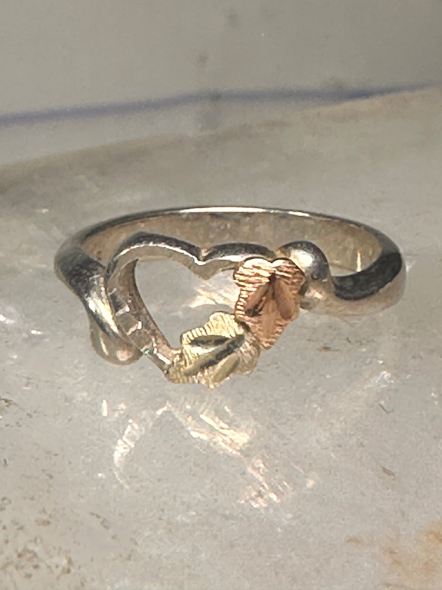 Black Hills Gold ring Heart band Love Valentine sterling silver women girls pinky
