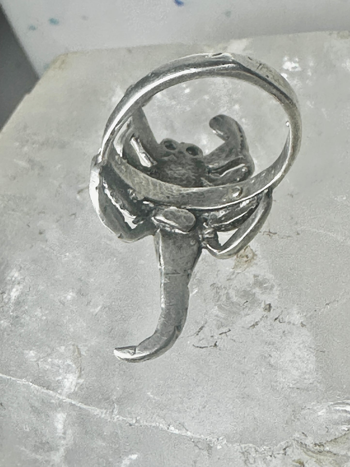 Scorpio ring size 6 green stone southwest sterling silver women