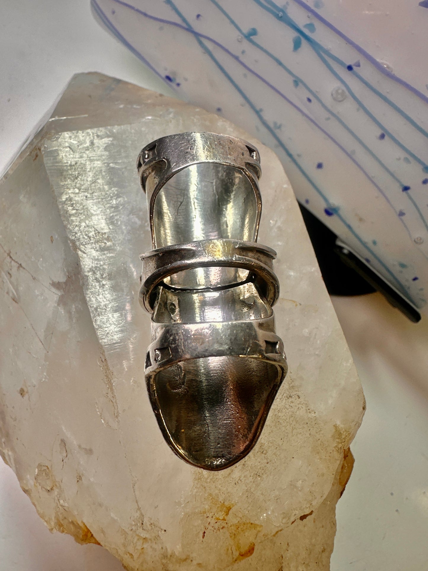 Armor ring size 8 to size 7 full finger movable Renaissance Festivals sterling silver women men