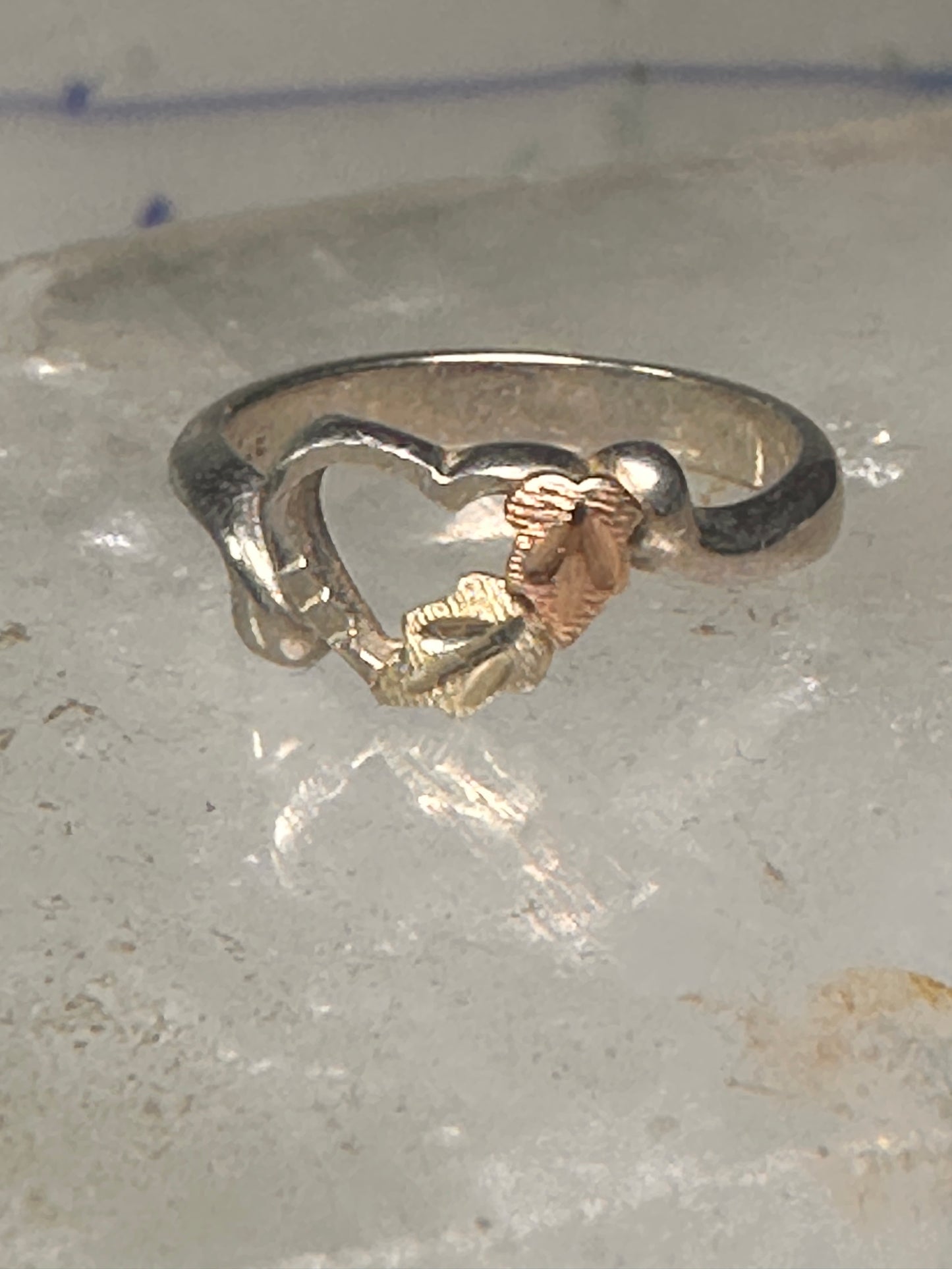 Black Hills Gold ring Heart band Love Valentine sterling silver women girls pinky