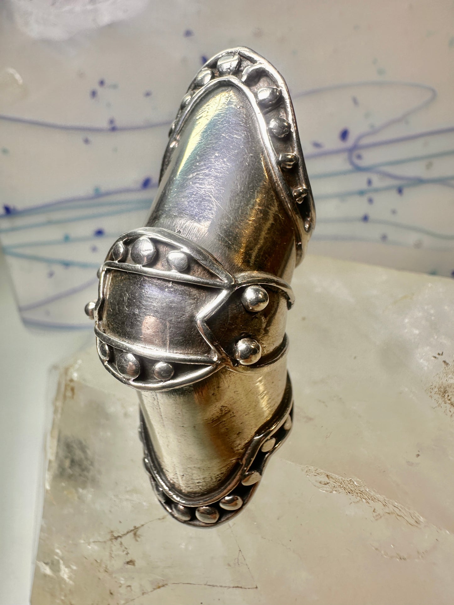 Armor ring size 8 to size 7 full finger movable Renaissance Festivals sterling silver women men