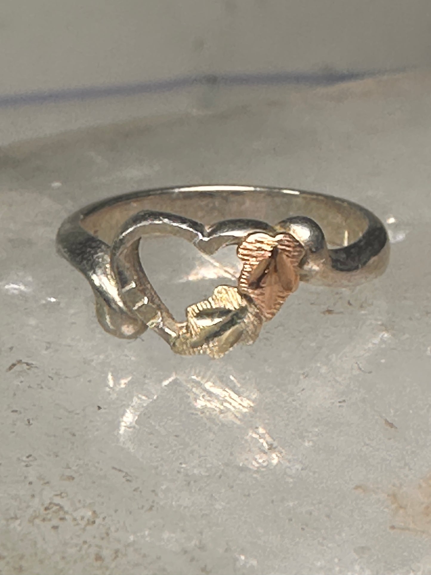 Black Hills Gold ring Heart band Love Valentine sterling silver women girls pinky