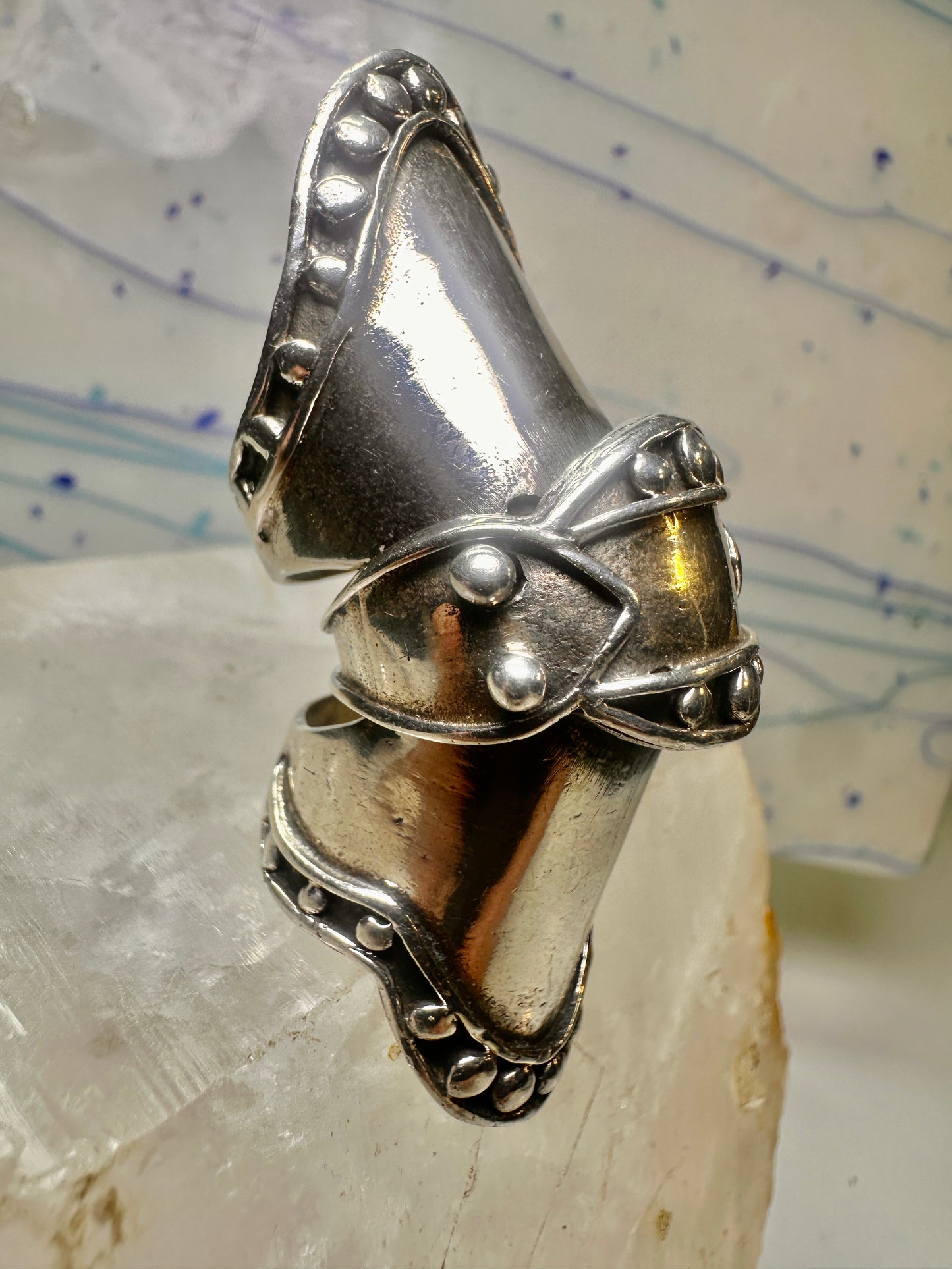 Armor ring size 8 to size 7 full finger movable Renaissance Festivals sterling silver women men