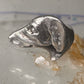 Dachshund ring  size 5.25 mini dachshund dog head band sterling silver women girls pinky