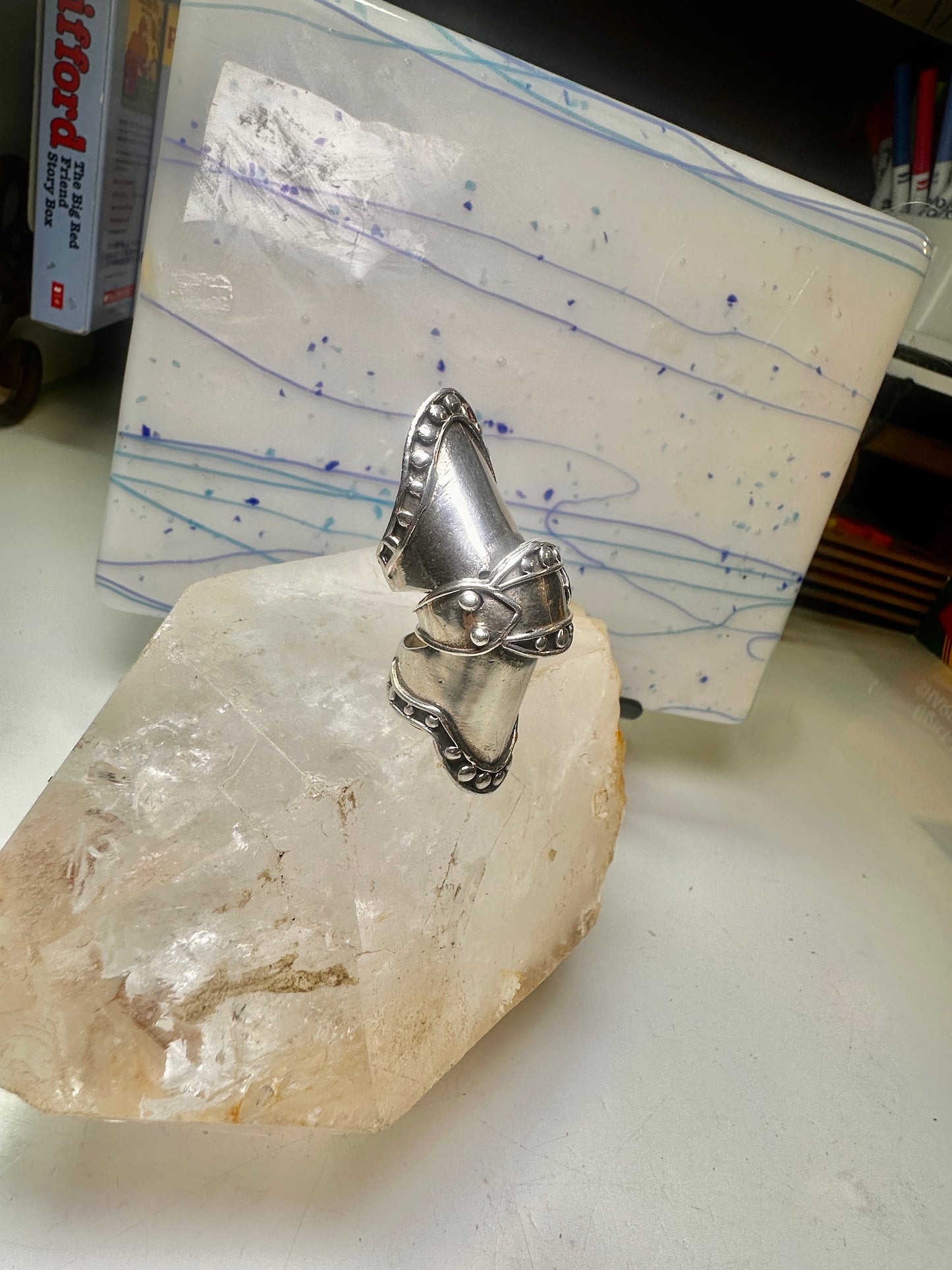 Armor ring size 8 to size 7 full finger movable Renaissance Festivals sterling silver women men