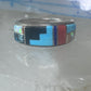 Turquoise ring Southwest coral band tribal size 6.75 sterling silver women men