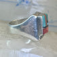 Navajo ring turquoise inlay band size 9 sterling silver women men signed HH