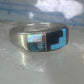Turquoise ring Southwest coral band tribal size 6.75 sterling silver women men
