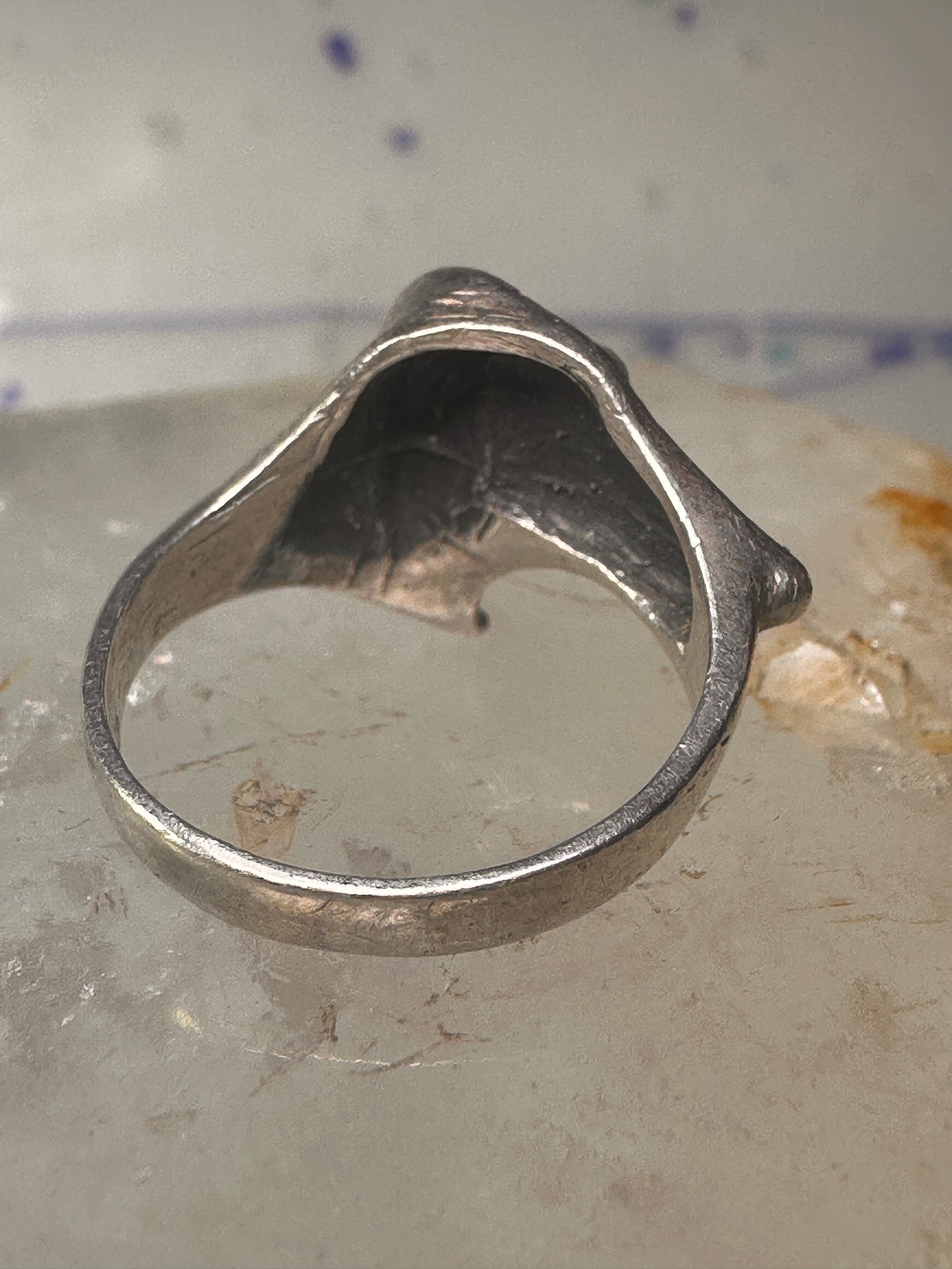 Dachshund ring  size 5.25 mini dachshund dog head band sterling silver women girls pinky