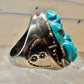 Carved Frog ring Navajo turquoise size 10.50 coin silver women men