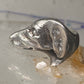 Dachshund ring  size 5.25 mini dachshund dog head band sterling silver women girls pinky