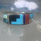Turquoise ring Southwest coral band tribal size 6.75 sterling silver women men