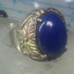 Black Hills Gold ring blue lapis leaves band size 7 sterling silver women men