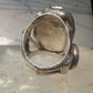African trade bead ring size 7.75 Gye Nyame  sterling silver women