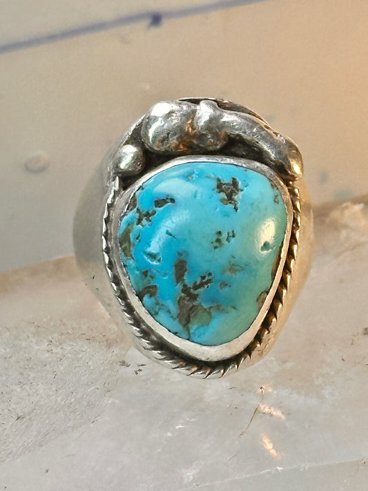 Navajo ring heavy turquoise size 10.25 sterling silver women men