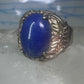Black Hills Gold ring blue lapis leaves band size 7 sterling silver women men