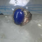Black Hills Gold ring blue lapis leaves band size 7 sterling silver women men