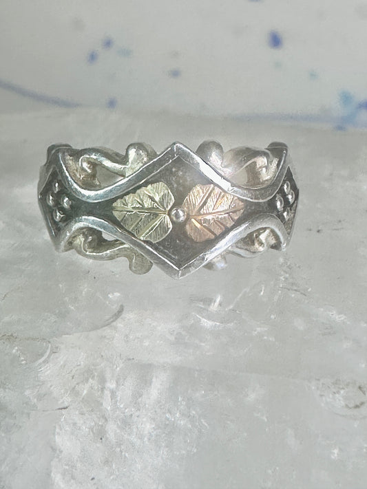 Black Hills Gold ring band leaves size 6.75 sterling silver women&nbsp;