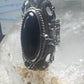 Onyx poison ring long Taxco Mexican adj size 9 sterling silver women