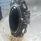 Onyx poison ring long Taxco Mexican adj size 9 sterling silver women