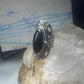 Onyx poison ring long Taxco Mexican adj size 9 sterling silver women