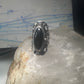 Onyx poison ring long Taxco Mexican adj size 9 sterling silver women