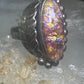 Lab opal ? Navajo leaf feather size 8 sterling silver women