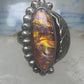 Lab opal ? Navajo leaf feather size 8 sterling silver women