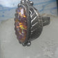 Lab opal ? Navajo leaf feather size 8 sterling silver women
