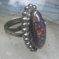 Lab opal ? Navajo leaf feather size 8 sterling silver women