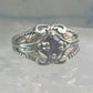 Black Hills Gold ring wedding band amethyst leaves size 8 sterling silver women