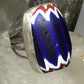 Venetian Glass African Trade Bead Ring size 8.75 sterling silver