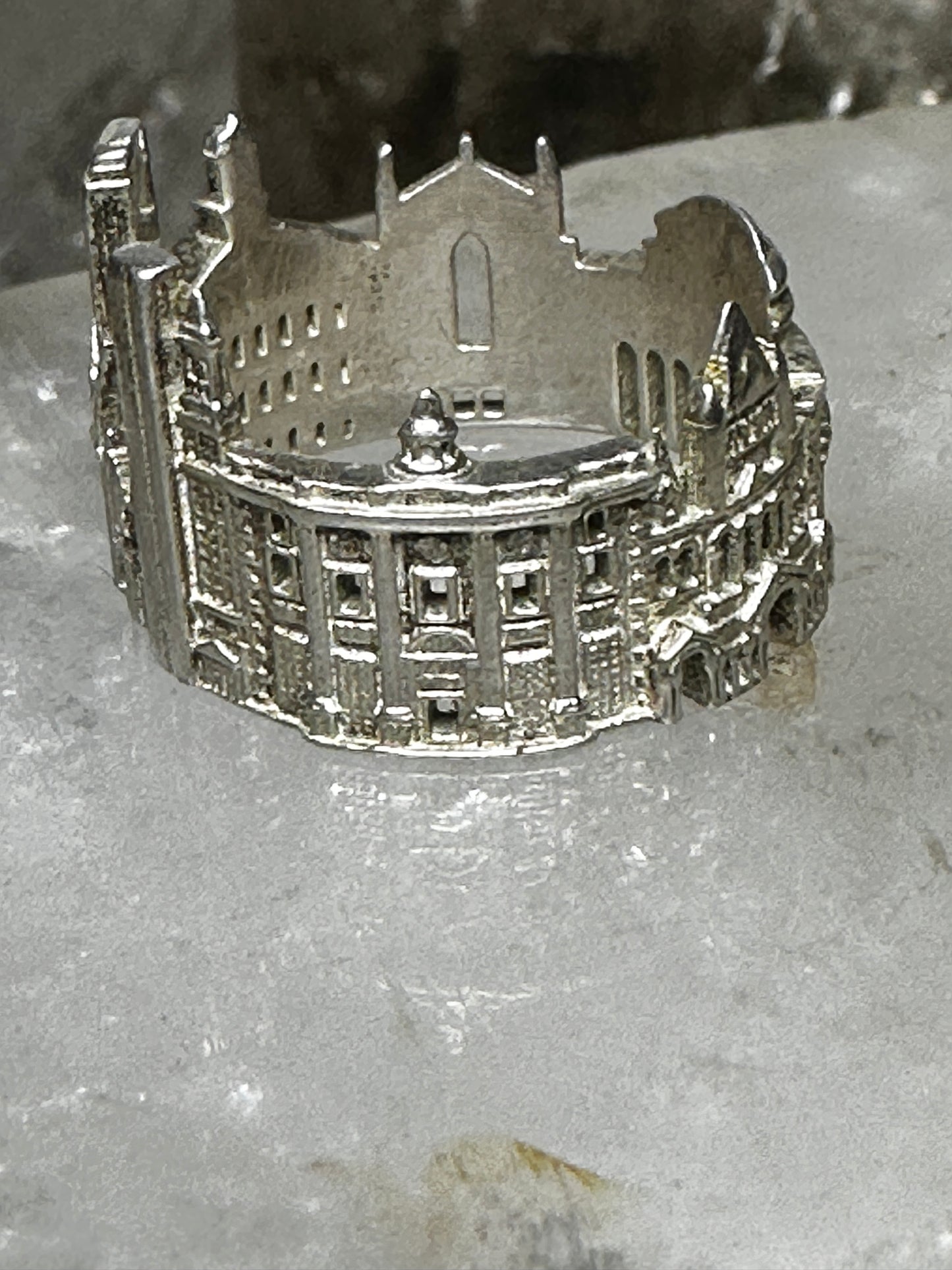 Boston City ring Boston Marathon architectural  band size 6 sterling silver women