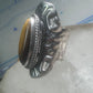 Poison ring long Tiger Eye Taxco Mexico size 7 adj sterling silver women