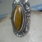 Poison ring long Tiger Eye Taxco Mexico size 7 adj sterling silver women