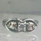 Black Hills Gold ring CZ band leaves size 6.5 sterling silver women