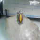 Poison ring long Tiger Eye Taxco Mexico size 7 adj sterling silver women
