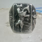 Bucking Bronco ring Horse Cowboy cactus snake southwest size 8.50 sterling silver