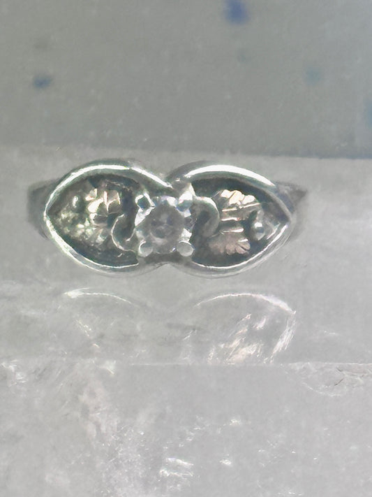 Black Hills Gold ring CZ band leaves size 6.5 sterling silver women