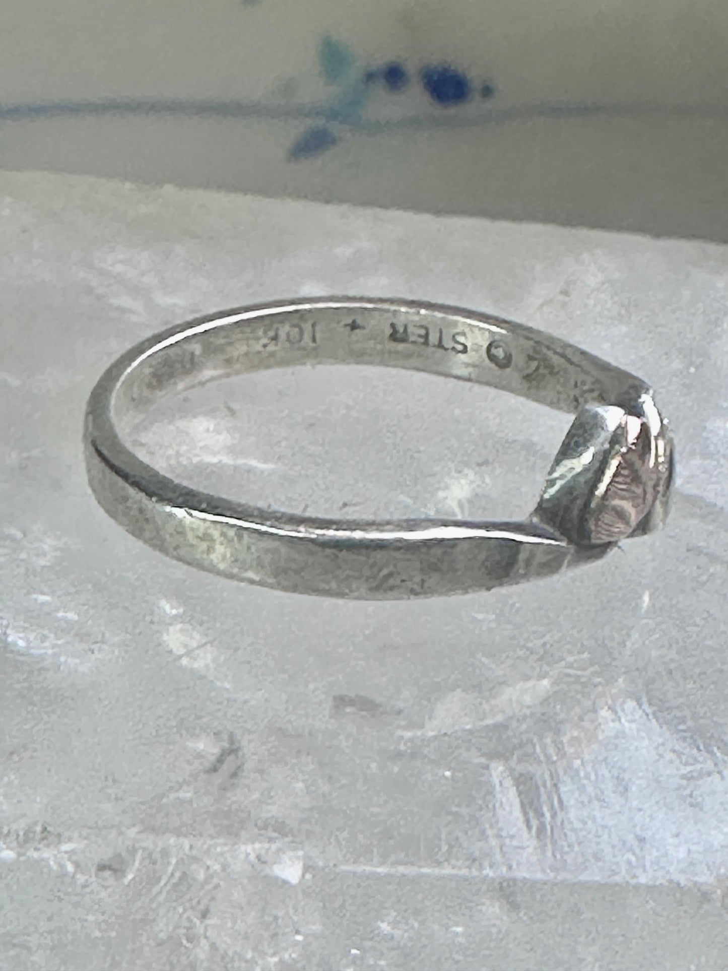 Black Hills Gold ring heart stacker band leaves size 6.75 sterling silver women