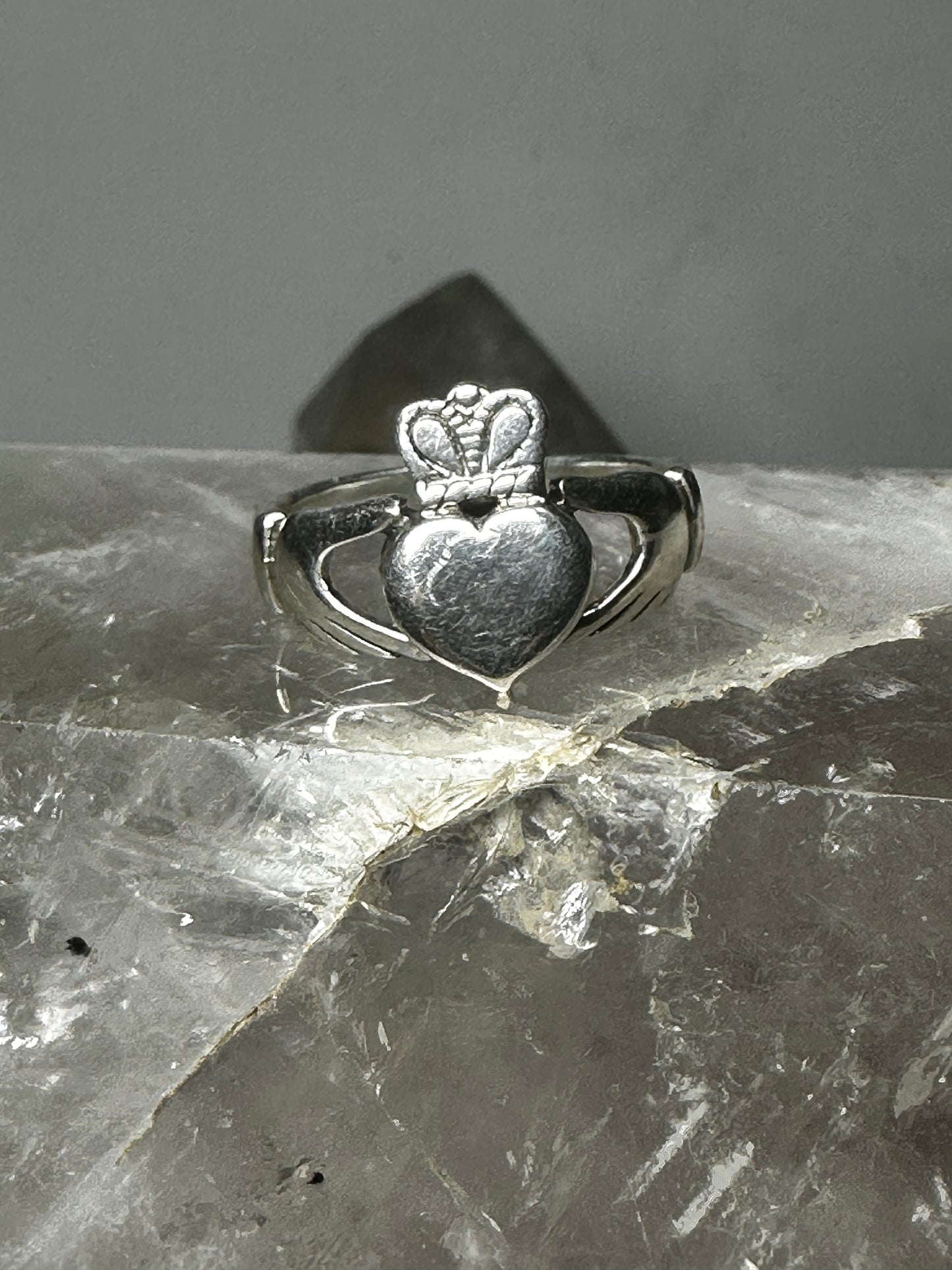 Poison  Claddagh ring  heart friendship love size 8.75 sterling silver women  girls