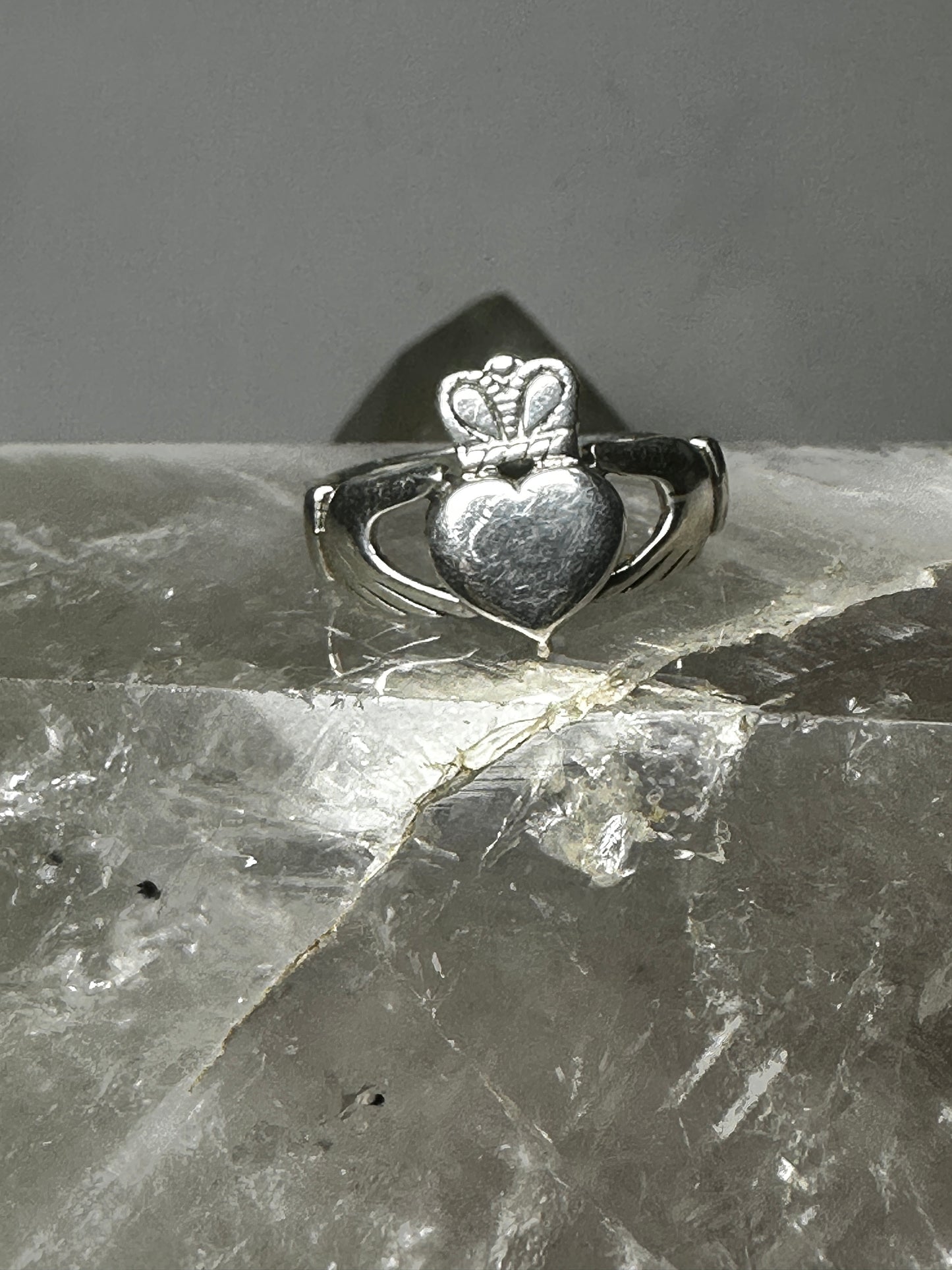 Poison  Claddagh ring  heart friendship love size 8.75 sterling silver women  girls