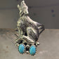 Navajo wolf Ring turquoise band size 8 sterling silver men women