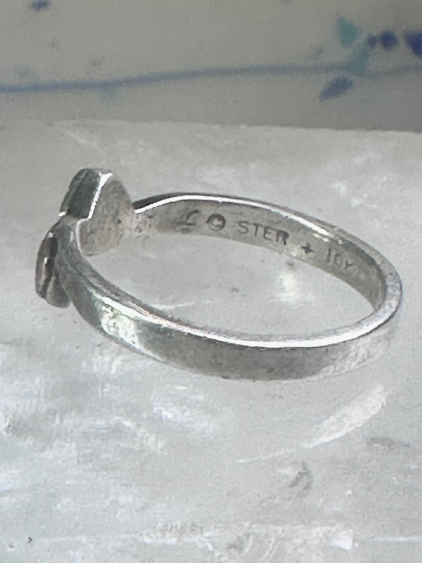 Black Hills Gold ring heart stacker band leaves size 6.75 sterling silver women