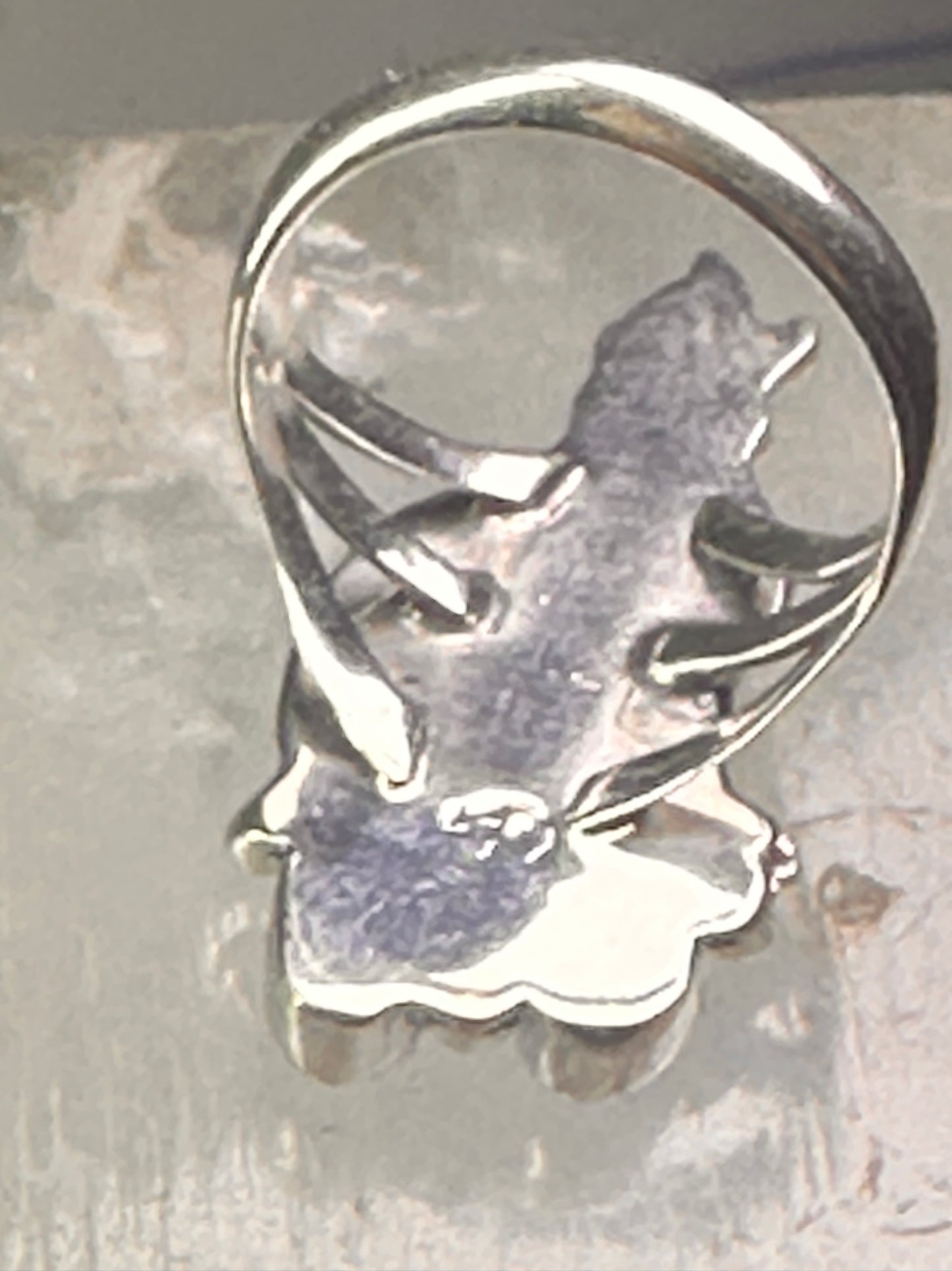 Navajo wolf Ring turquoise band size 8 sterling silver men women